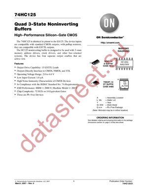 74HC125DR2G datasheet  